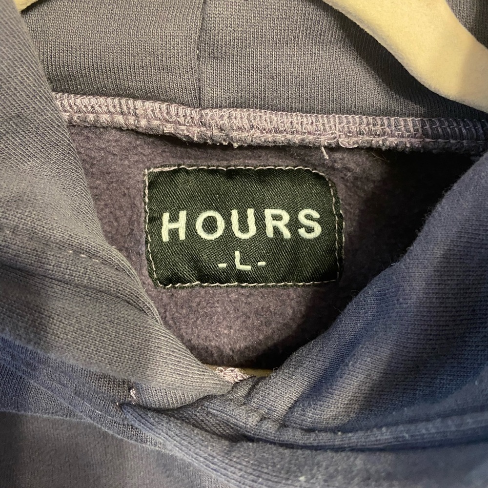 HOURS Midnight Drop Shoulder Hoodie Large - Picture 3 of 5